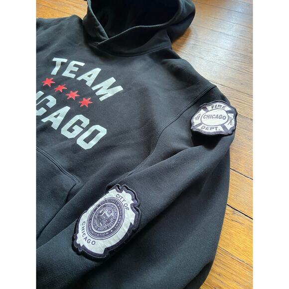 LULULEMON 'Team Chicago' Black Hoodie w/CFD Patches sz L - Picture 3 of 11